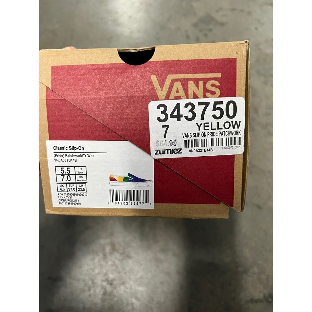 NEW Vans | Classic Slip-On Pride Patchwork/True White Sz M5.5/W7 - Picture 3 of 8